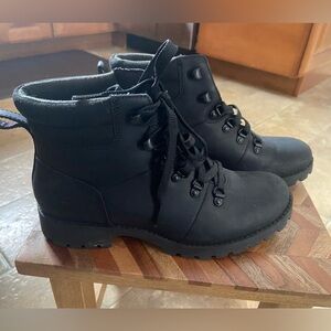 Women's Black Lace-Up Boots